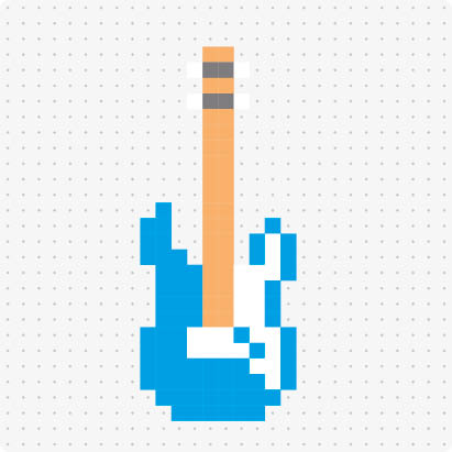 Bügelperlenvorlage für das Motiv E-Gitarre