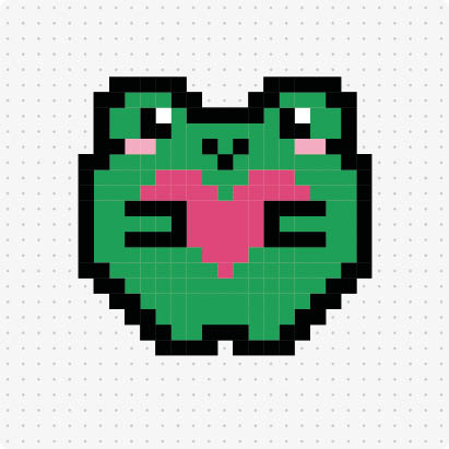 Bügelperlenvorlage für das Motiv Frosch mit Herz