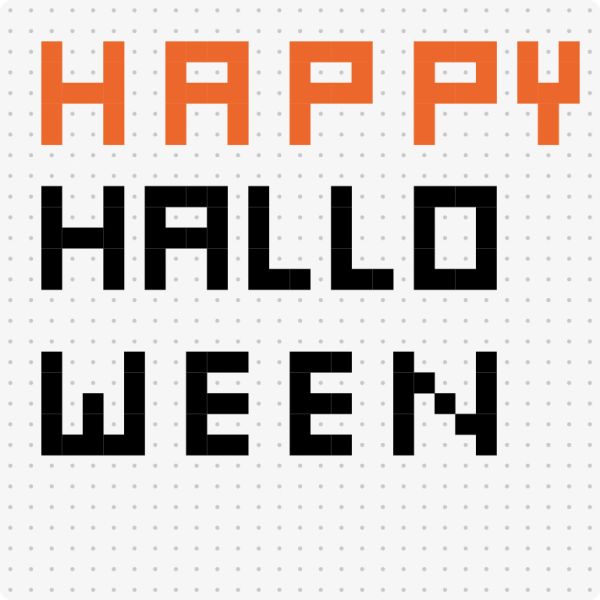 Bügelperlenvorlage für das Motiv Happy Halloween
