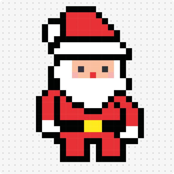 Bügelperlenvorlage für das Motiv Weihnachtsmann Motiv 1