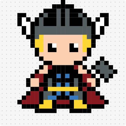 Bügelperlenvorlage für das Motiv Thor