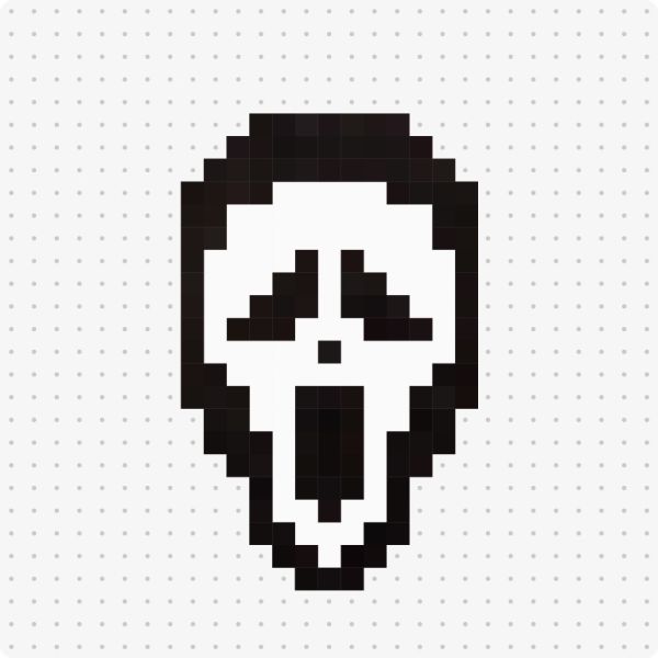 Bügelperlenvorlage für das Motiv Ghostface Motiv 1