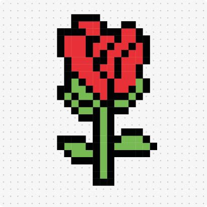 Bügelperlenvorlage für das Motiv Rose
