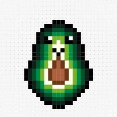 Bügelperlenvorlage für das Motiv Avocado
