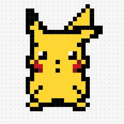Bügelperlenvorlage für das Motiv Pikachu Motiv 1