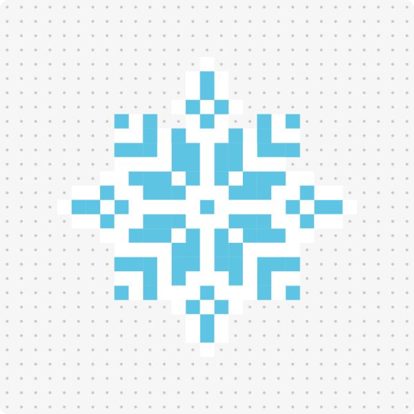 Bügelperlenvorlage für das Motiv Schneeflocke