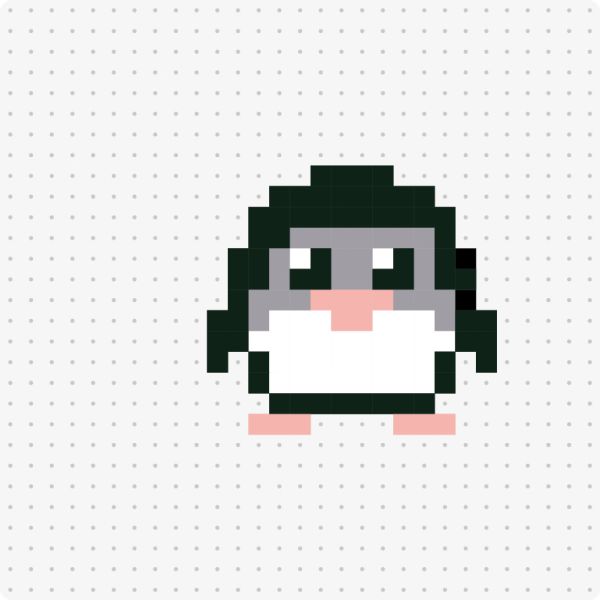 Bügelperlenvorlage für das Motiv Pinguin