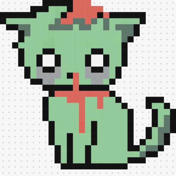 Bügelperlenvorlage für das Motiv Zombie Katze