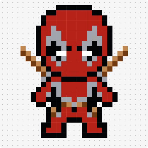 Bügelperlenvorlage für das Motiv Deadpool
