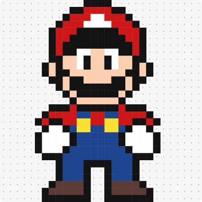 Bügelperlenvorlage für das Motiv Super Mario