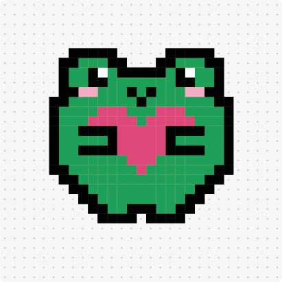 Bügelperlenvorlage für das Motiv Frosch mit Herz