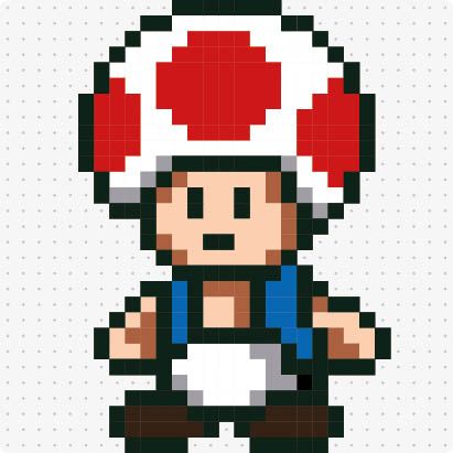 Bügelperlenvorlage für das Motiv Toad