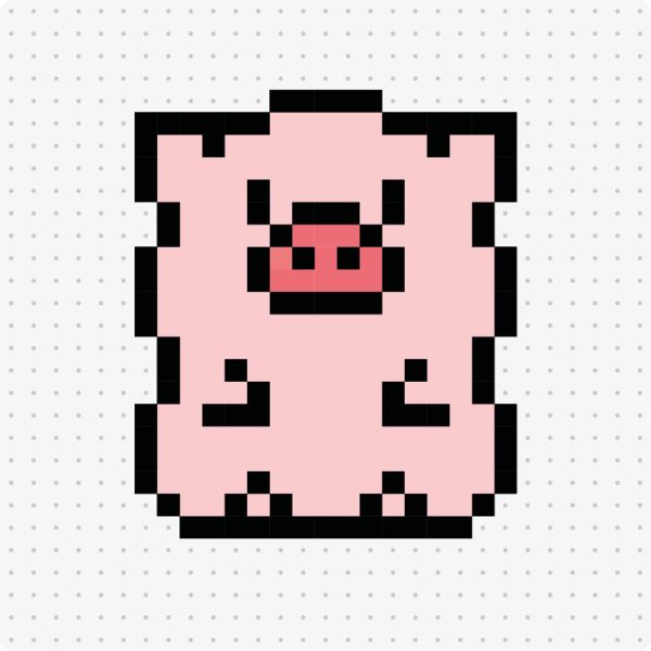 Bügelperlenvorlage für das Motiv Schwein
