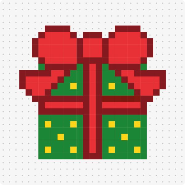 Bügelperlenvorlage für das Motiv Geschenk