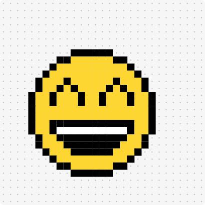 Bügelperlenvorlage für das Motiv lachendes Emoji