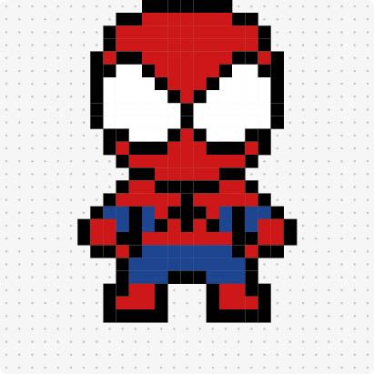 Bügelperlenvorlage für das Motiv Spiderman