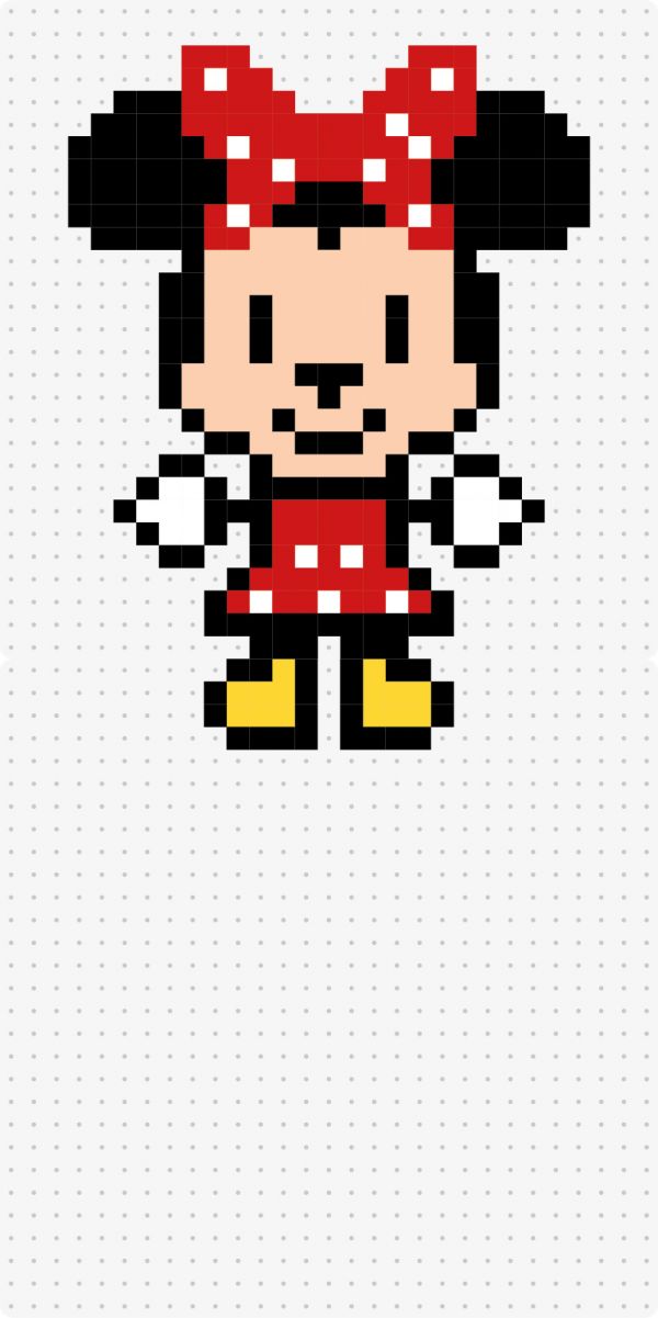 Bügelperlenvorlage für das Motiv Minnie Mouse