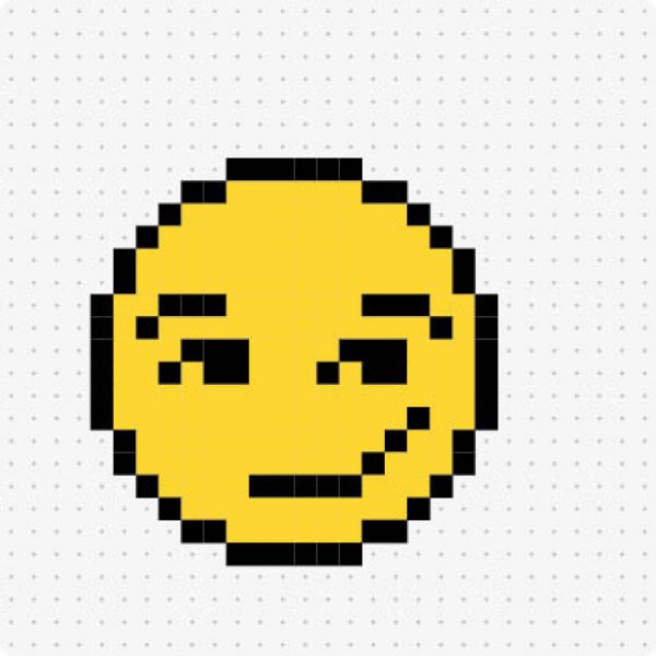 Bügelperlenvorlage für das Motiv verschmitztes Emoji