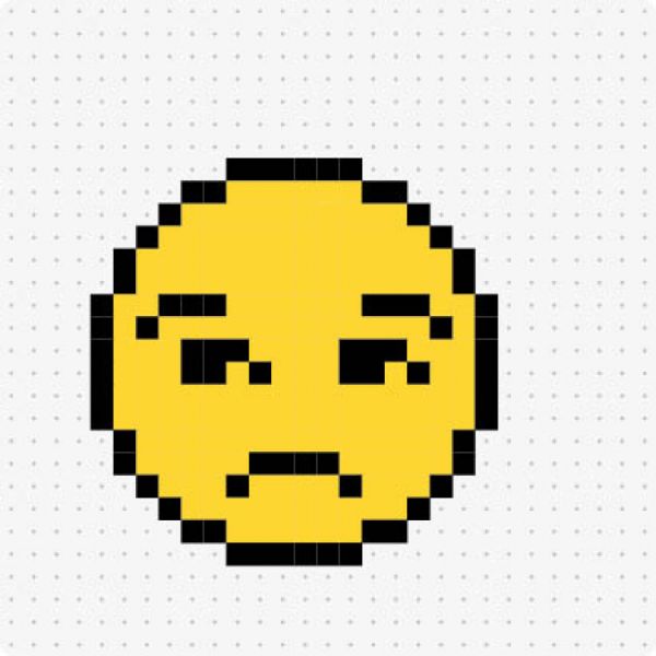 Bügelperlenvorlage für das Motiv genervtes Emoji